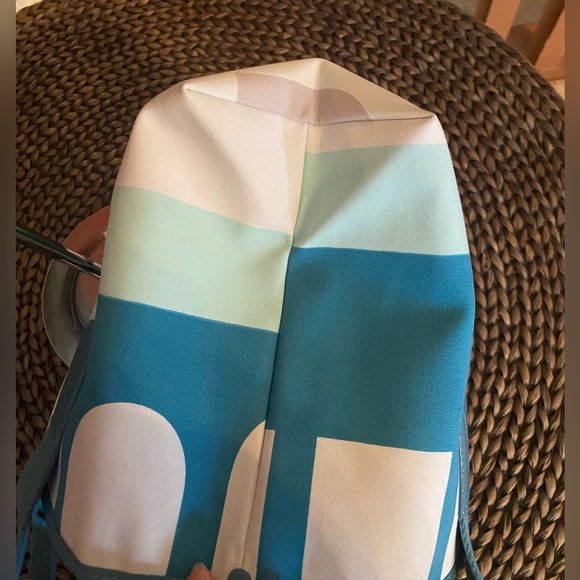 Bally-EUC- Stylish Teal and White Tote Bag - Like New - Picture 11 of 12